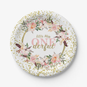 Miss ONEderful Birthday Plates