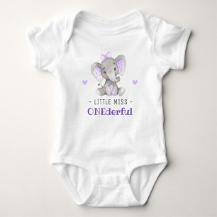 Miss Onederful Girl 1st First Birthday Party Cute Baby Bodysuit