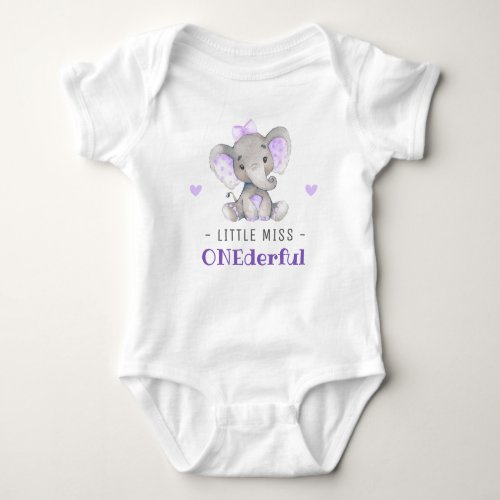 Miss Onederful Girl 1st First Birthday Party Cute Baby Bodysuit