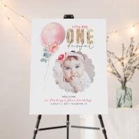 Miss Onederful Pink 1st Birthday Photo Welcome