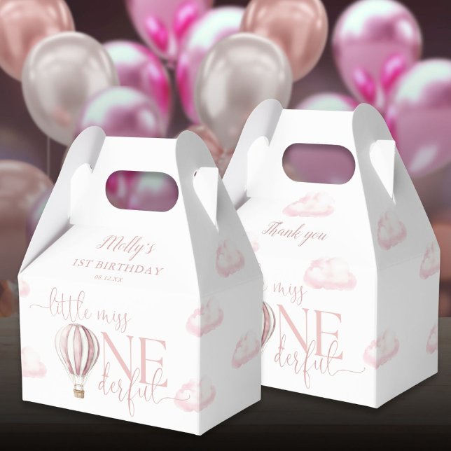 Miss Onederful Pink Balloon Girl 1st Birthday Favor Boxes (Miss Onederful Pink Balloon Girl 1st Birthday Favor Boxes)