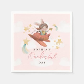 Miss Onederful Starry 1st Birthday Napkins by spinsugar at Zazzle