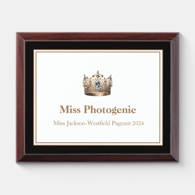 Miss Pageant Awards Plaque (Horizontal)