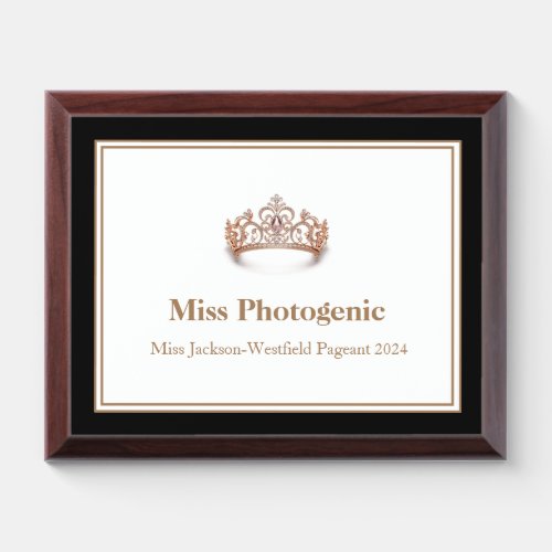 Miss Pageant Awards Plaque
