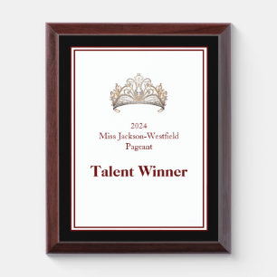 Miss Pageant Crown Awards Plaque