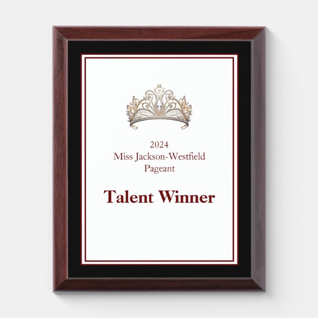 Miss Pageant Crown Awards Plaque (Vertical)