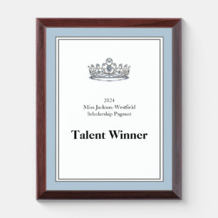Miss Pageant Crown Awards Plaque