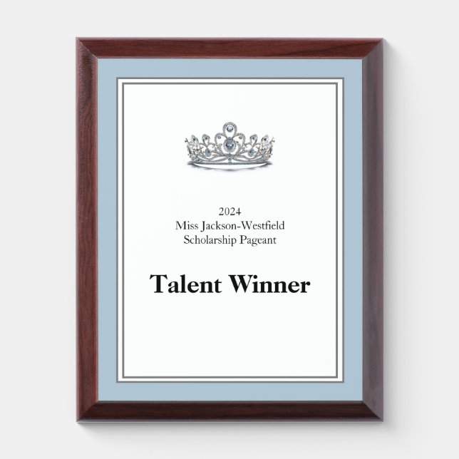 Miss Pageant Crown Awards Plaque (Vertical)