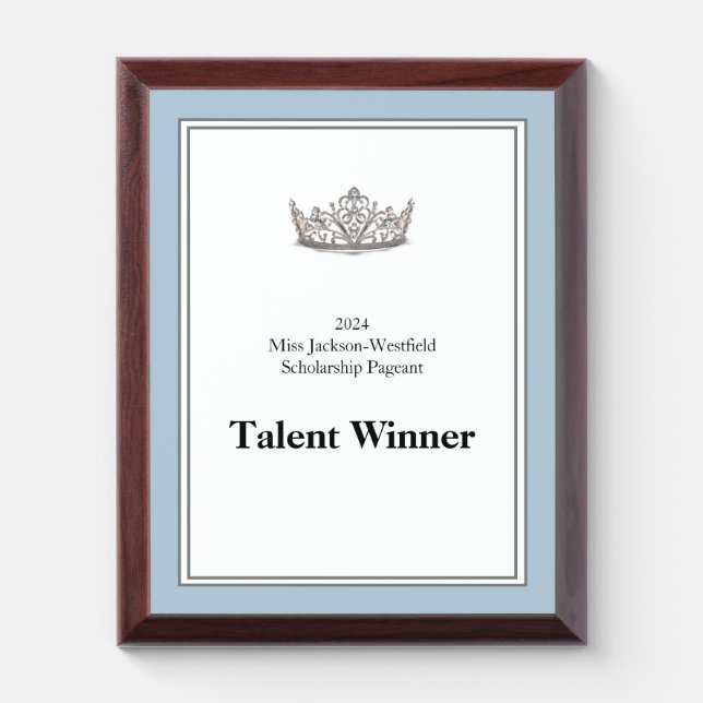Miss Pageant Crown Awards Plaque (Vertical)