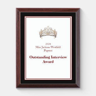 Miss Pageant Crown Awards Plaque