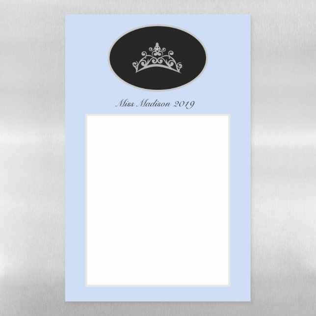 Miss Pageant Crown Dry Erase Sheet Custom Name (Vertical)