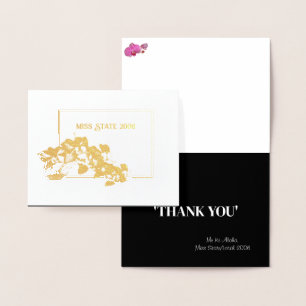 Miss Pageant Crown Orchid Foil Thank You Foil Card