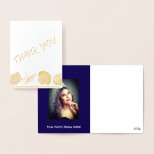 Miss Pageant Custom Photo Seashells Thank You Foil Card