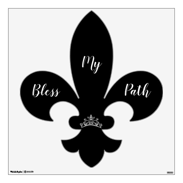 Miss Pageant Silver Crown Fluer Di Lis Wall Decal (Front)