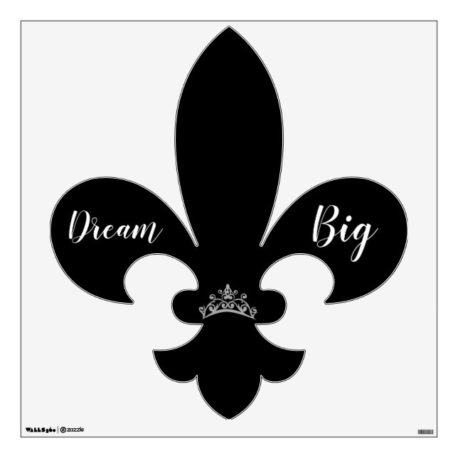 Miss Pageant  Silver Crown Fluer Di Lis Wall Decal (Front)