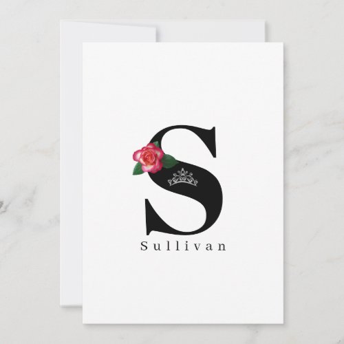 Miss Pageant Tiara Crown Flat Note Cards_Rose