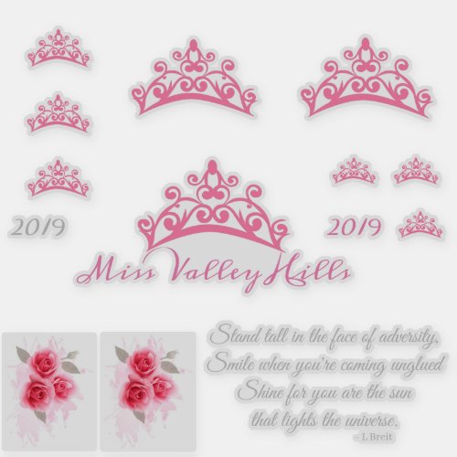 Miss Pageant USA Crown Custom Stickers