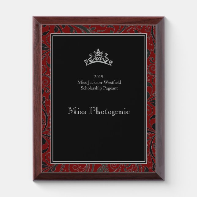Miss Pageant USA Silver Crown Plaque (Vertical)