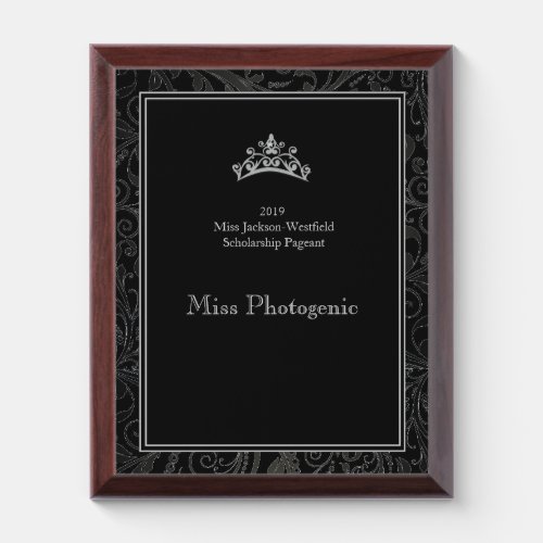 Miss Pageant USA Silver Crown Plaque