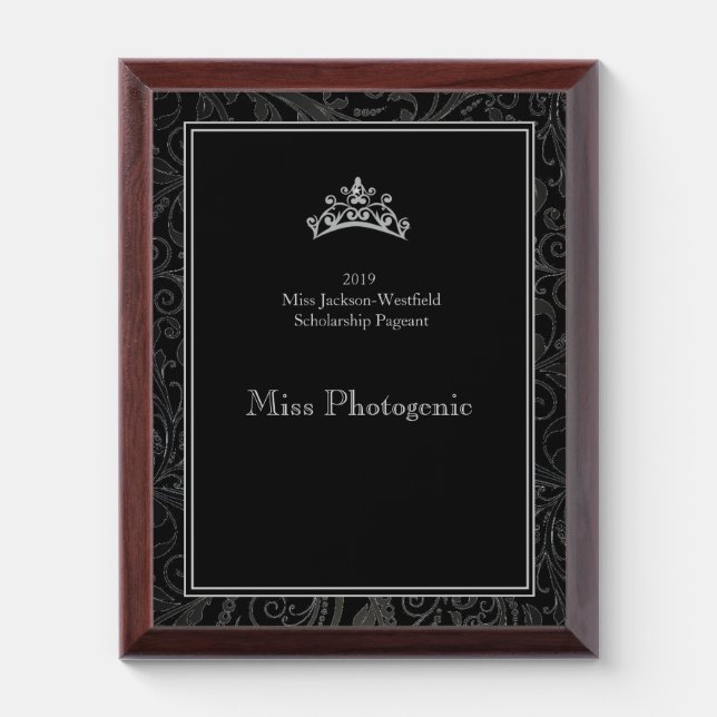Miss Pageant USA Silver Crown Plaque (Vertical)