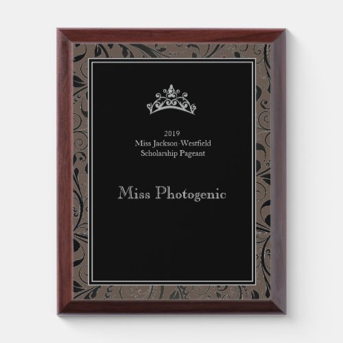 Miss Pageant USA Silver Crown Plaque