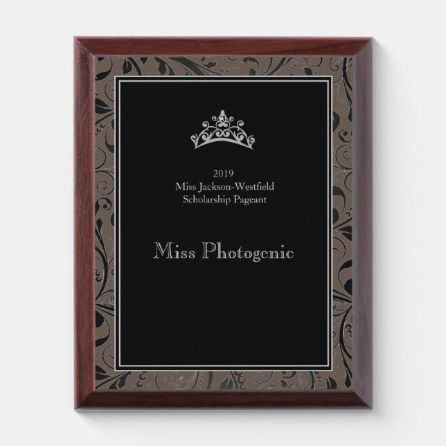 Miss Pageant USA Silver Crown Plaque (Vertical)