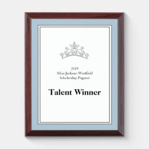 Miss Pageant USA Silver Crown Wood Awards Plaque