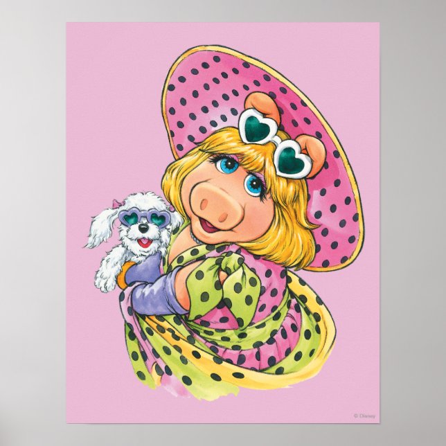 Miss Piggy Holding Puppy Poster (Front)