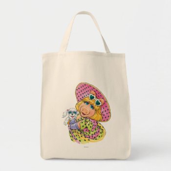 Miss Piggy Holding Puppy Tote Bag by muppets at Zazzle