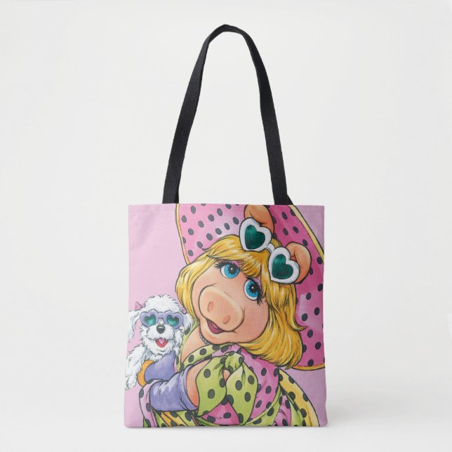 Miss Piggy Holding Puppy Tote Bag (Front)