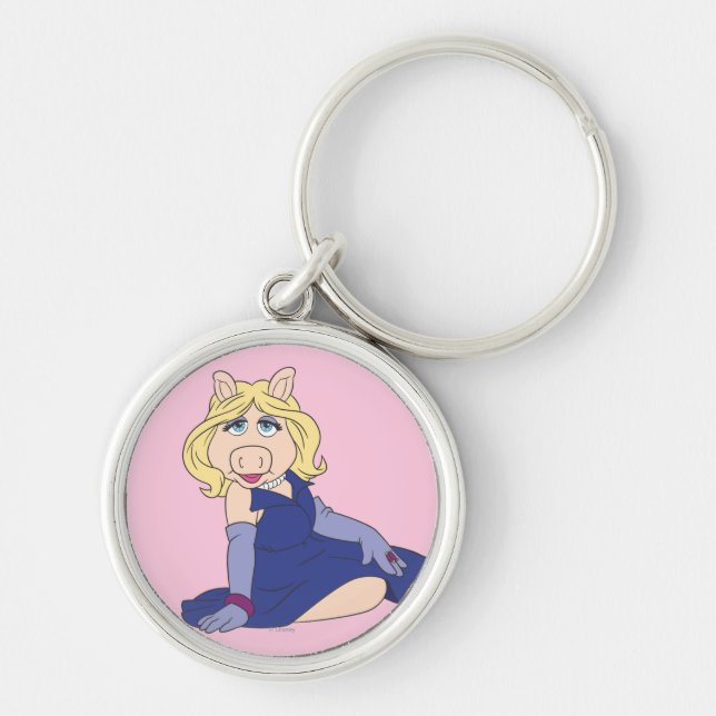 Miss Piggy in Purple Dress Keychain (Front)