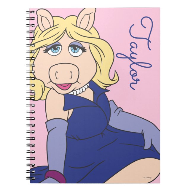 Miss Piggy in Purple Dress - Personalized Notebook (Front)