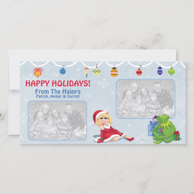 Miss Piggy & Kermit Holiday Photo Card (Front)