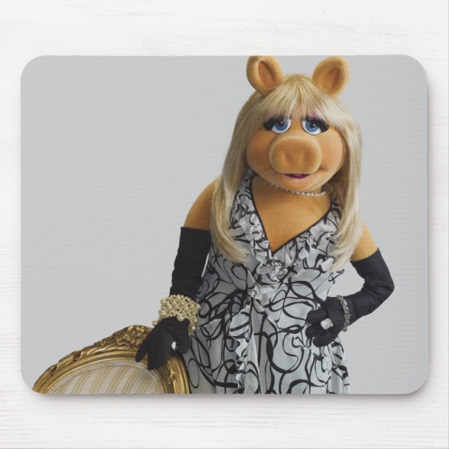 Miss Piggy Leaning on a chair Mouse Pad (Front)