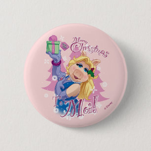 Miss Piggy   Merry Christmas to Moi! Button