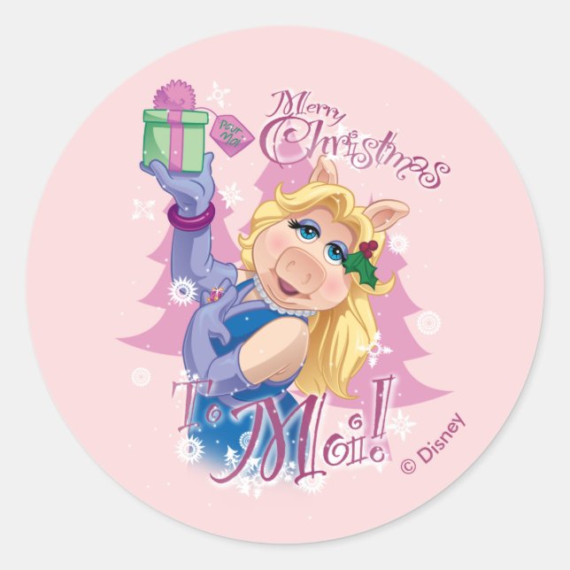 Miss Piggy | Merry Christmas to Moi! Classic Round Sticker (Front)