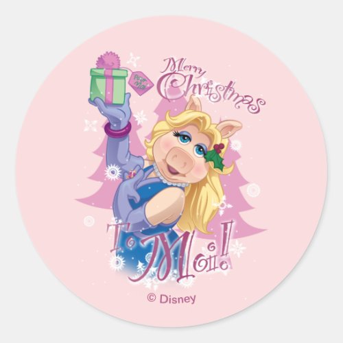 Miss Piggy  Merry Christmas to Moi Classic Round Sticker