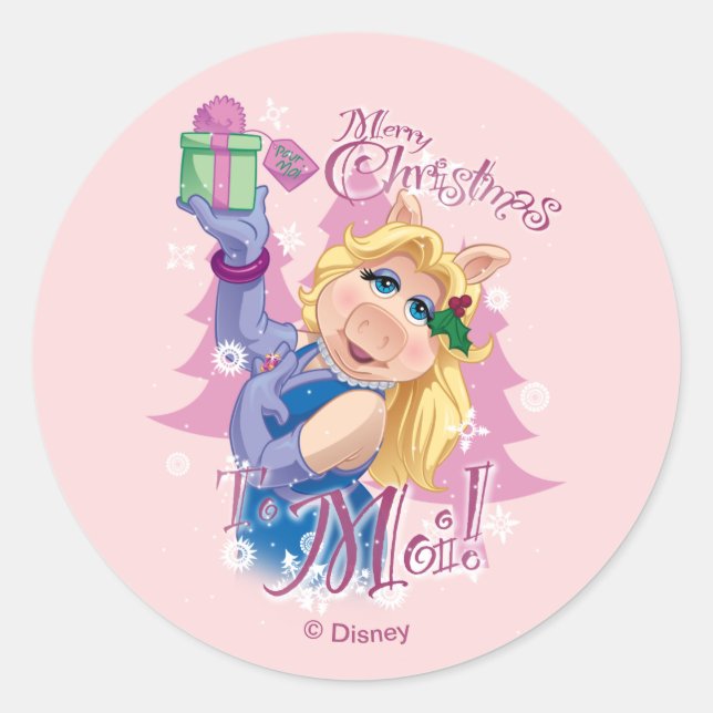 Miss Piggy | Merry Christmas to Moi! Classic Round Sticker (Front)