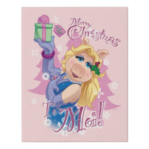 Miss Piggy   Merry Christmas to Moi! Faux Canvas Print