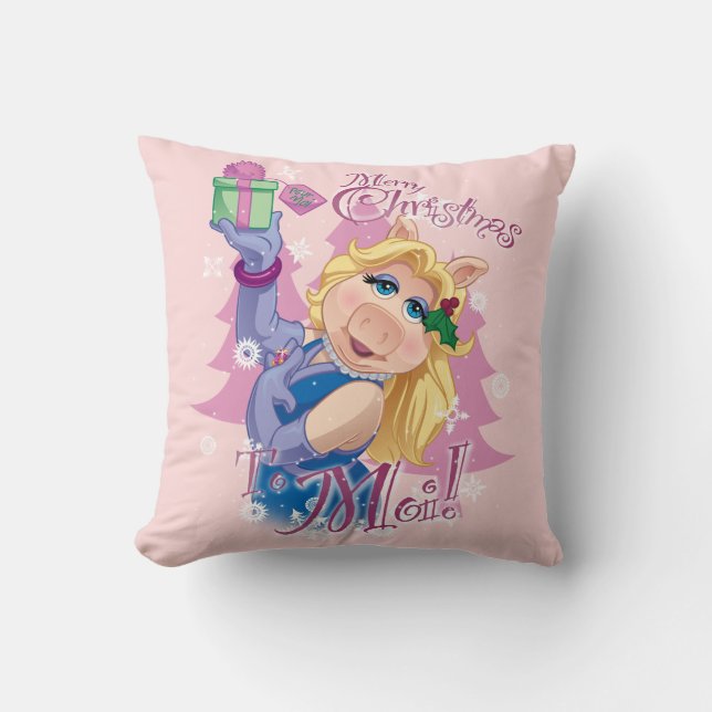 Miss Piggy | Merry Christmas to Moi! Throw Pillow (Front)