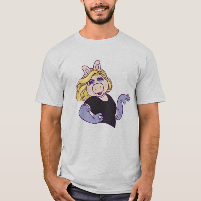 Miss Piggy standing in a styl Disney T-Shirt (Front)