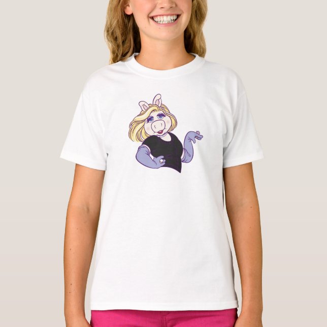 Miss Piggy standing in a styl Disney T-Shirt (Front)