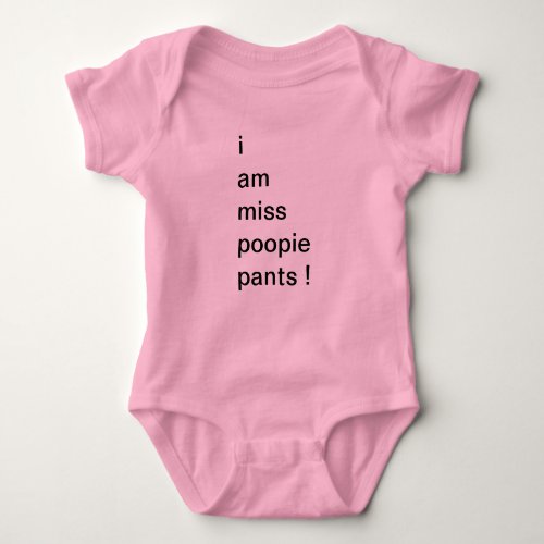 miss poopie pants baby bodysuit