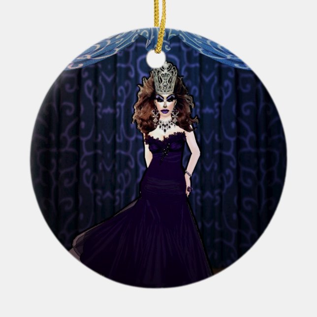 Miss Priscilla Velvet Ornament (Front)