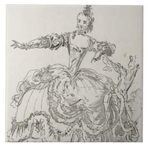 Miss Puvigne as The Living Statue, in Pigmalion, a Tile