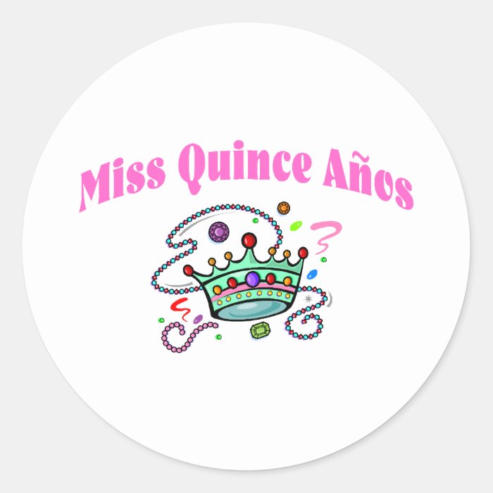 Miss Quince Anos Round Stickers