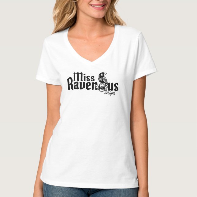 Miss Ravenous Designs Women's V Neck Tee (Front)