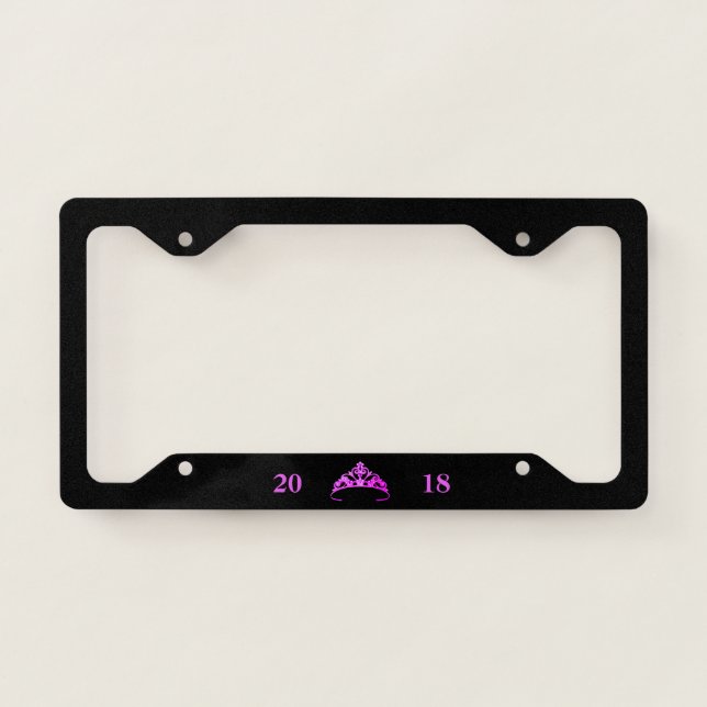 Miss Rodeo Fuchsia Tiara Title/Date License Frame (Front)
