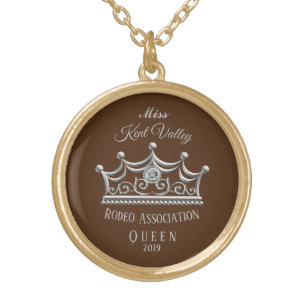 Miss Rodeo Gold Crown Necklace America USA