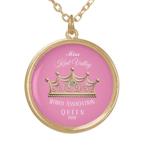 Miss Rodeo Gold Crown Necklace America USA